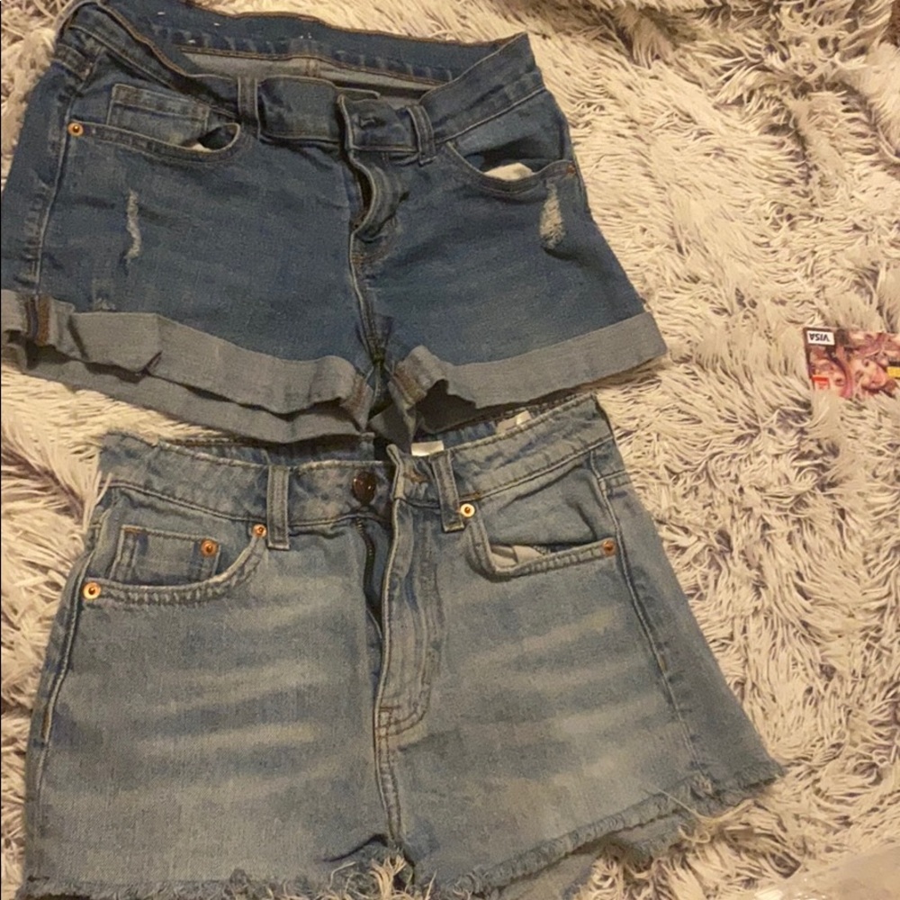 Two pair of jean shorts size 0 and 4